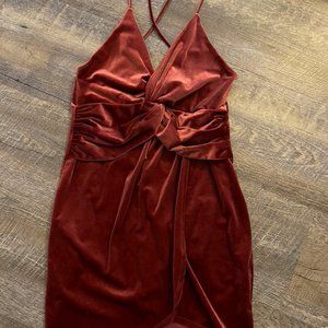 Velvet blush pink cocktail dress